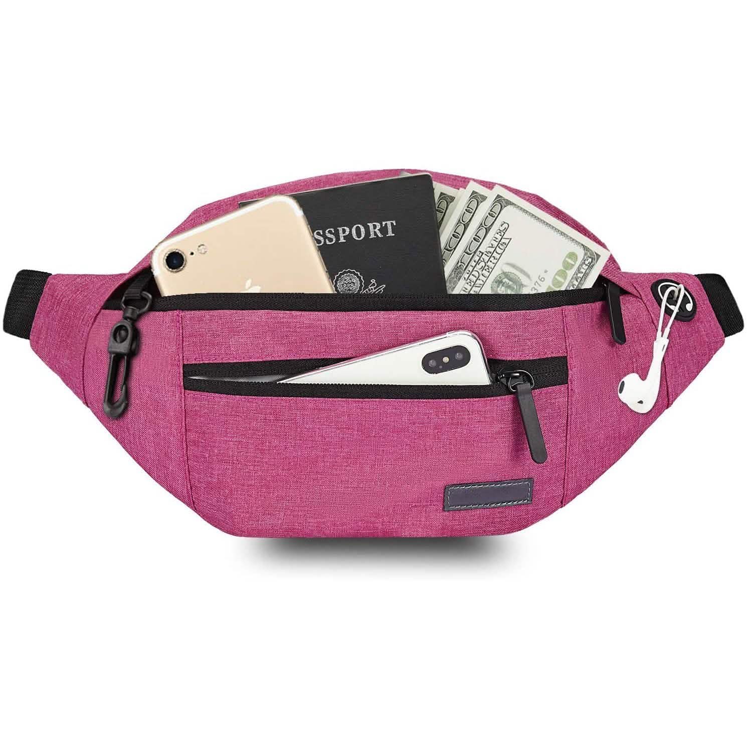 Large Crossbody Fanny Pack with 4-Zipper Pockets