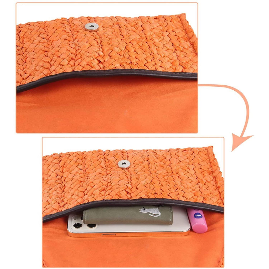 Women's Straw Clutch Purse