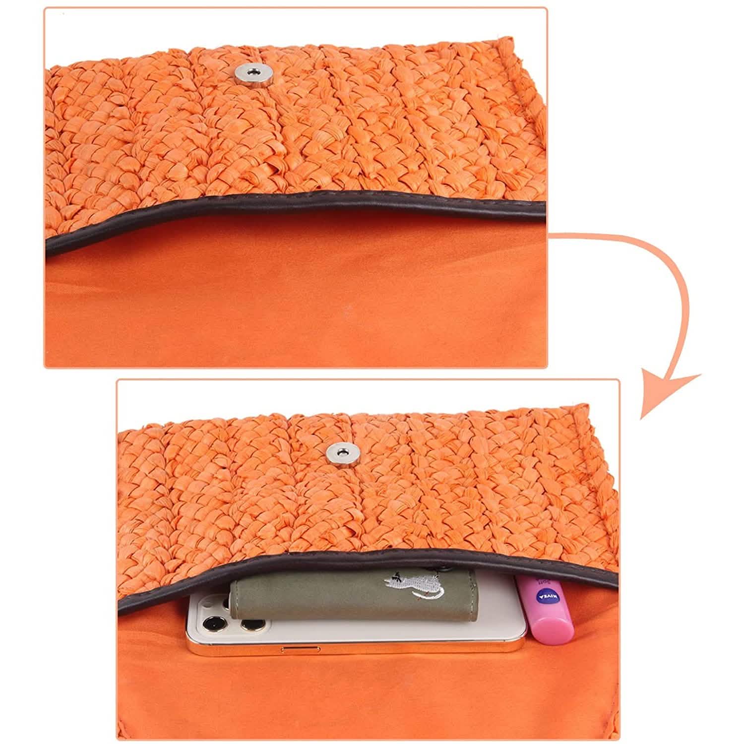 Women's Straw Clutch Purse